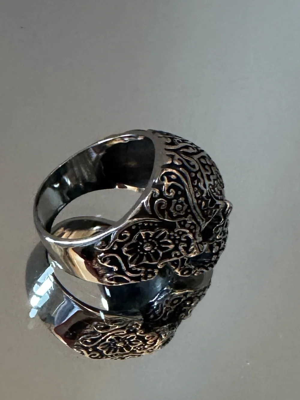 Sugar Skull Ring 316L Stainless Steel Gothic Biker Ring size 12